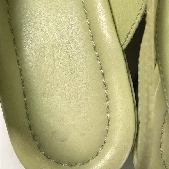 Sudini Lime Green Open Toe Wedge Sandals - Picture 10 of 10